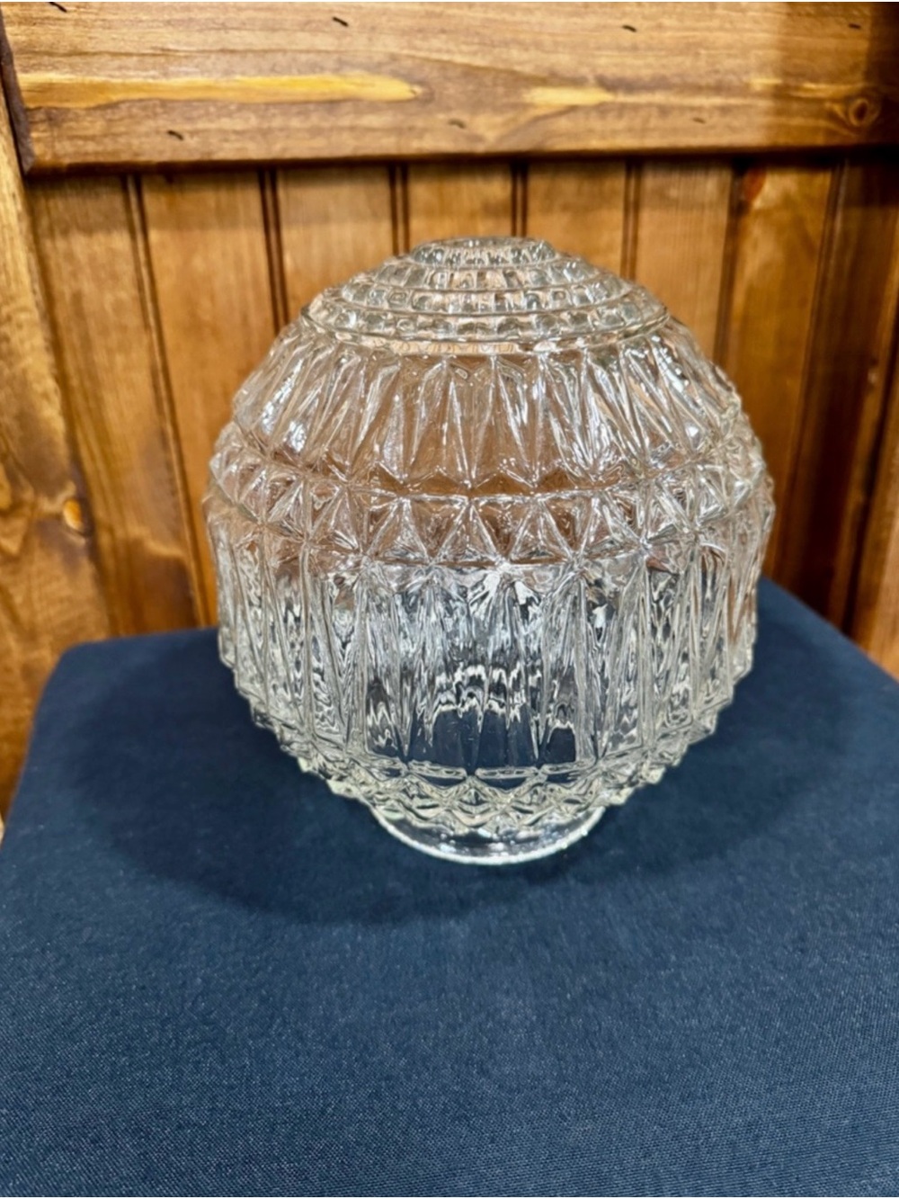 Vintage Art Deco Pressed Glass Globe Lamp Shade